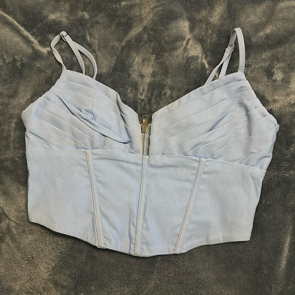 Light blue corset crop top